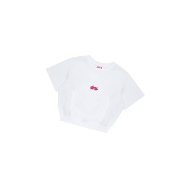 Bluzy Damskie A BATHING APE Bape Cropped Logo Białe | VORJ-98257