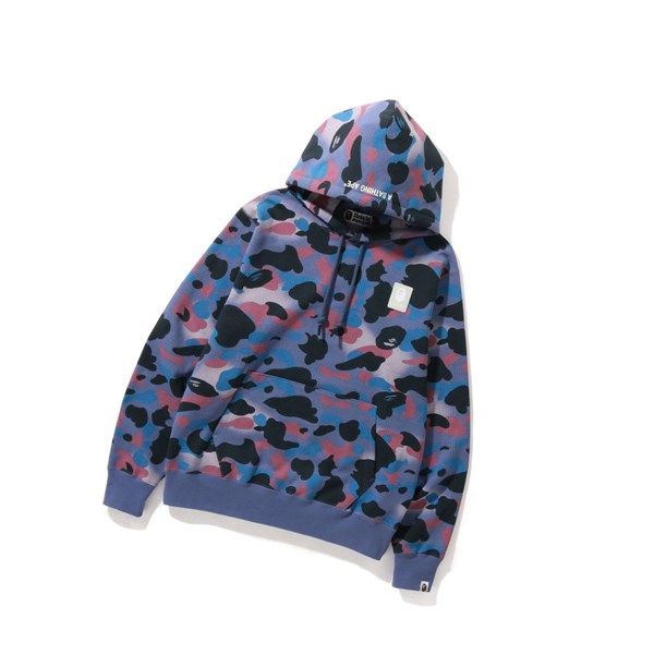 Hoodies Męskie A BATHING APE Bape Grid Camo Pullover Fioletowe | ZRAM-35046