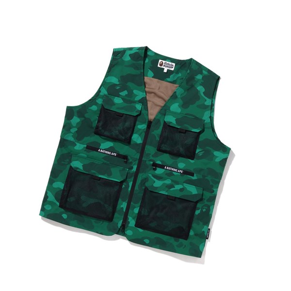 Kamizelki Męskie A BATHING APE Bape Color Camo Emerald | MNZK-39015