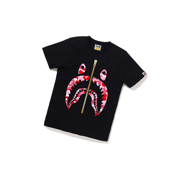 Koszulki Damskie A BATHING APE Bape Abc Camo Shark Tee Krótkie Sleeve Czarne | KNLF-01382