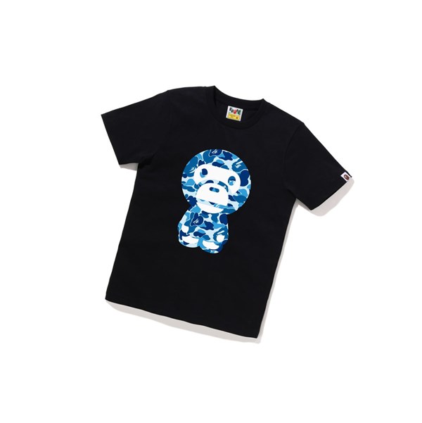 Koszulki Damskie A BATHING APE Bape Abc Camo Big Baby Milo Tee Krótkie Sleeve Czarne | KWOM-90851