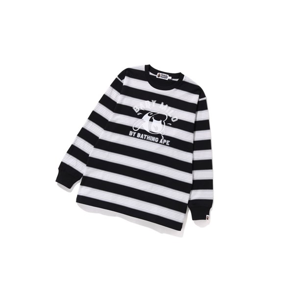 Koszulki Damskie A BATHING APE Bape Baby Milo Hoop Tee Long Sleeve Czarne | DZRW-14380