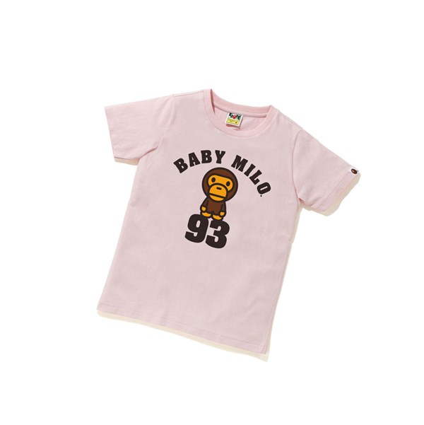 Koszulki Damskie A BATHING APE Bape Baby Milo On 93 Tee Krótkie Sleeve Różowe | YQGF-47163