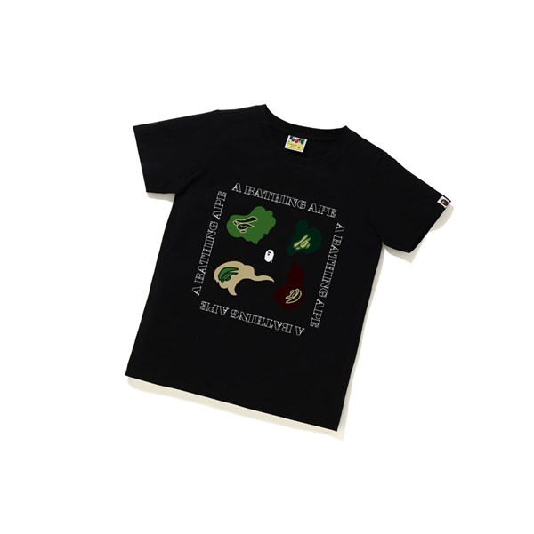 Koszulki Damskie A BATHING APE Bape Def Camo Tee Krótkie Sleeve Czarne | HJDQ-45890