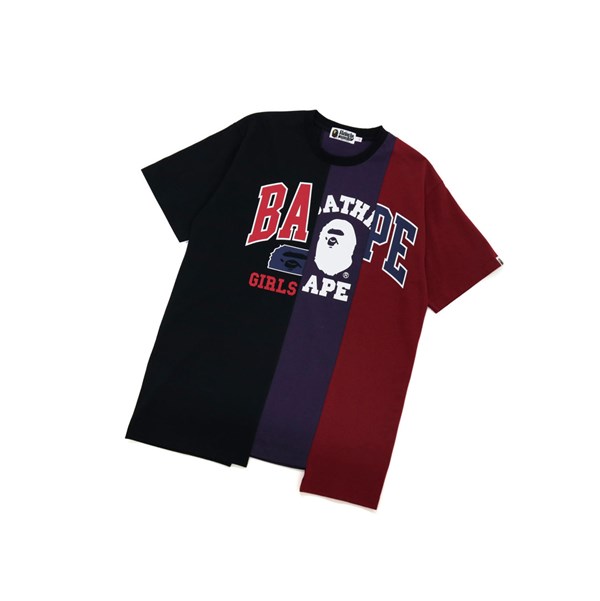 Koszulki Damskie A BATHING APE Bape Docking Onepiece Tee Krótkie Sleeve Czarne | NUIA-43827