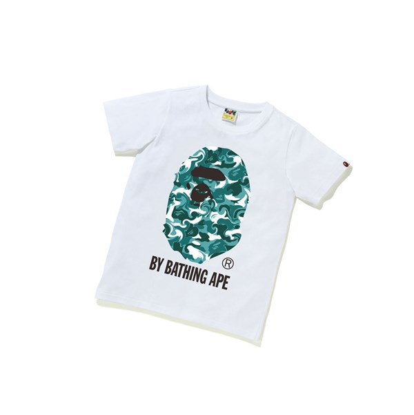 Koszulki Damskie A BATHING APE Bape Marble Camo Tee Krótkie Sleeve Białe | HJCP-35740