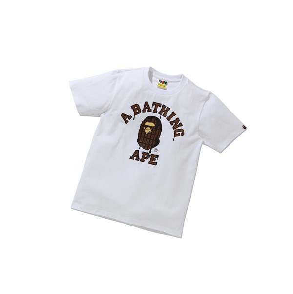 Koszulki Damskie A BATHING APE Bape Valentine Chocolate Ape Head Tee Krótkie Sleeve Białe | HJZC-38521