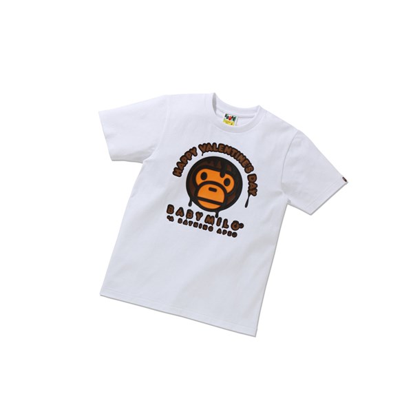 Koszulki Damskie A BATHING APE Bape Valentine Chocolate Baby Tee Krótkie Sleeve Białe | KTOV-32451