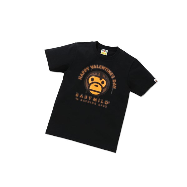 Koszulki Damskie A BATHING APE Bape Valentine Chocolate Baby Tee Krótkie Sleeve Czarne | WULX-26149