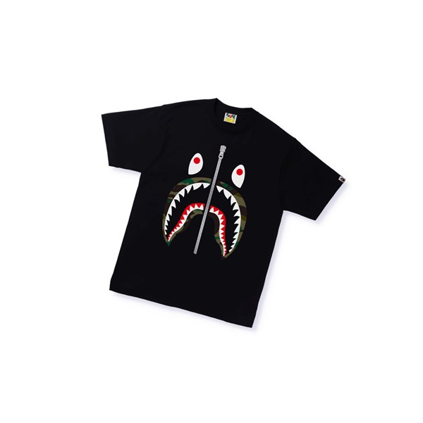 Koszulki Męskie A BATHING APE Bape 1st Camo Shark Tee Krótkie Sleeve Czarne | EZTM-65983