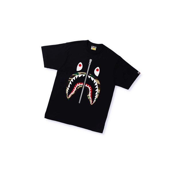 Koszulki Męskie A BATHING APE Bape 1st Camo Shark Tee Krótkie Sleeve Czarne | QIYG-74306