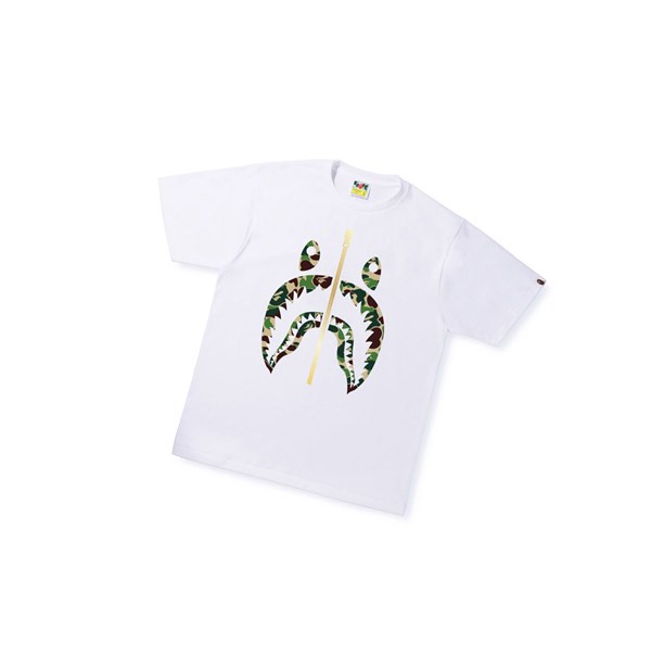 Koszulki Męskie A BATHING APE Bape Abc Camo Shark Tee Krótkie Sleeve Białe | XBRL-69251