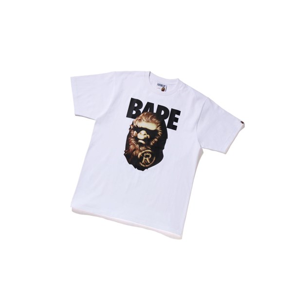 Koszulki Męskie A BATHING APE Bape Ape Head Tee Krótkie Sleeve Białe | DGNR-80472