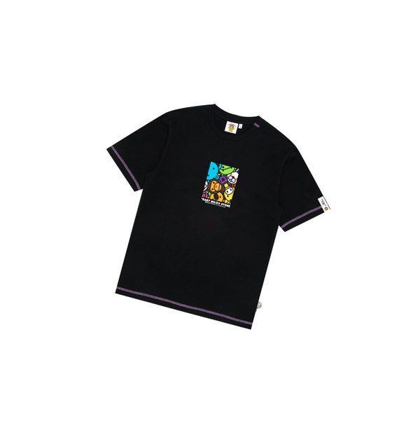 Koszulki Męskie A BATHING APE Bape Baby Milo Box Logo Print Tee Krótkie Sleeve Czarne | OBVT-96714