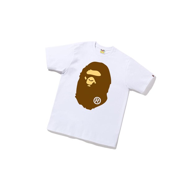 Koszulki Męskie A BATHING APE Bape Big Ape Head Tee Krótkie Sleeve Białe | PFEM-38179