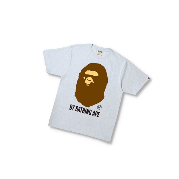 Koszulki Męskie A BATHING APE Bape By Bathing Ape Tee Krótkie Sleeve Szare | VUKX-83679