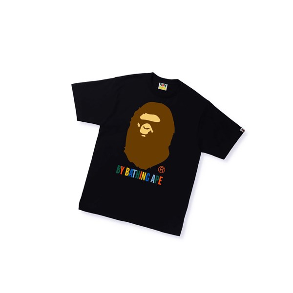 Koszulki Męskie A BATHING APE Bape Colors By Bathing Ape Tee Krótkie Sleeve Czarne | APRD-23951