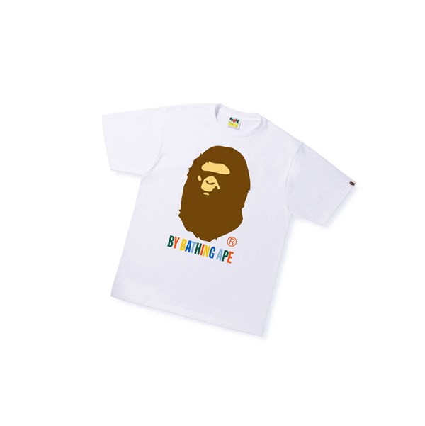 Koszulki Męskie A BATHING APE Bape Colors By Bathing Ape Tee Krótkie Sleeve Białe | GACW-51629