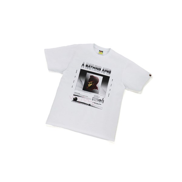 Koszulki Męskie A BATHING APE Bape General Tee Krótkie Sleeve Białe | GXQP-57806