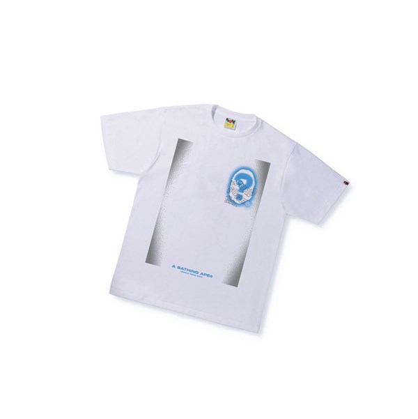 Koszulki Męskie A BATHING APE Bape Multi Logo Tee #3 Krótkie Sleeve Białe | CWGF-61523