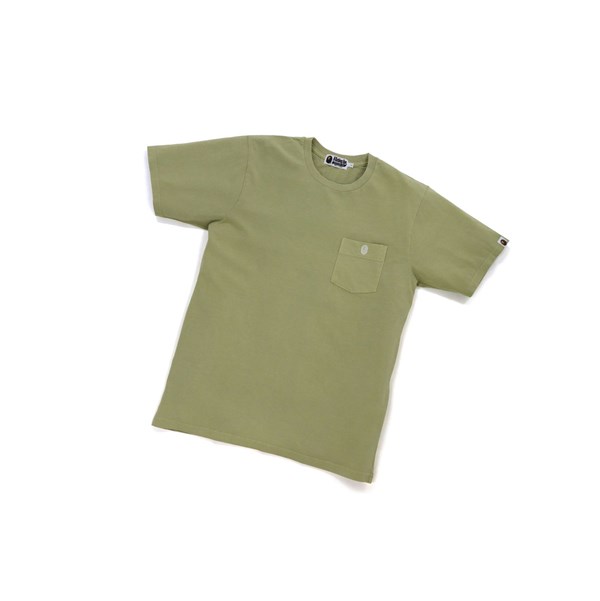 Koszulki Męskie A BATHING APE Bape One Point Overdye Pocket Tee Krótkie Sleeve Beżowe | ULOH-81307