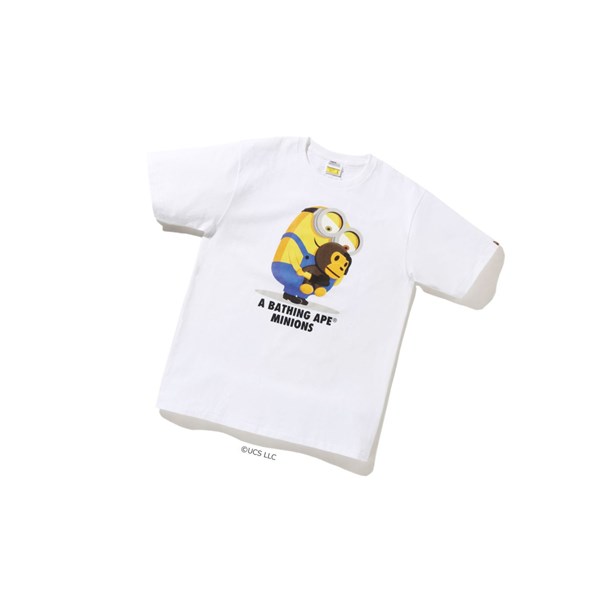 Koszulki Męskie A BATHING APE Bape X Minions Tee08 Krótkie Sleeve Białe | RAPM-02156