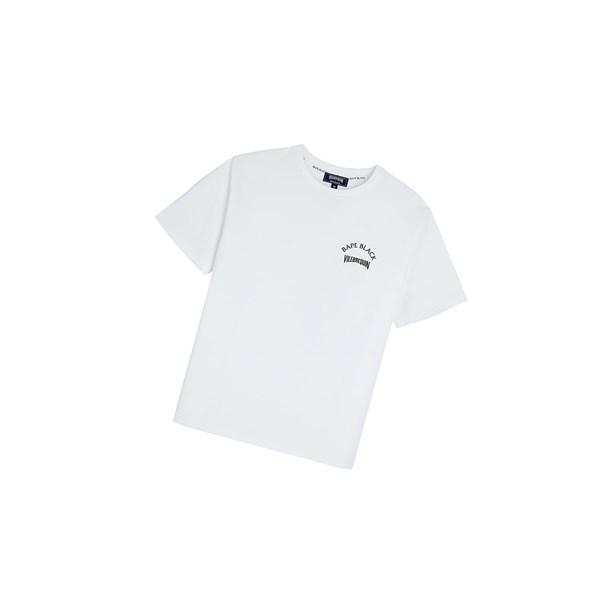 Koszulki Męskie A BATHING APE Bape X Vilebrequin Tape Tee Krótkie Sleeve Białe | QYNM-95370