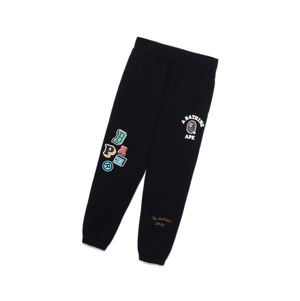 Spodnie Męskie A BATHING APE Bape Multi Fonts Long Czarne | ZFCT-05429