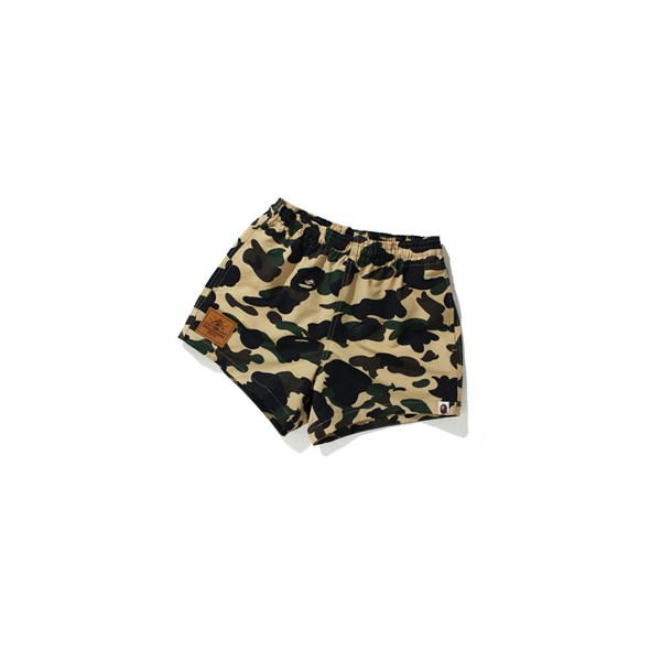 Szorty Damskie A BATHING APE Bape 1st Camo Żółte | QLUX-47208