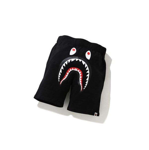 Szorty Męskie A BATHING APE Bape Shark Sweat Czarne | MQUG-65307