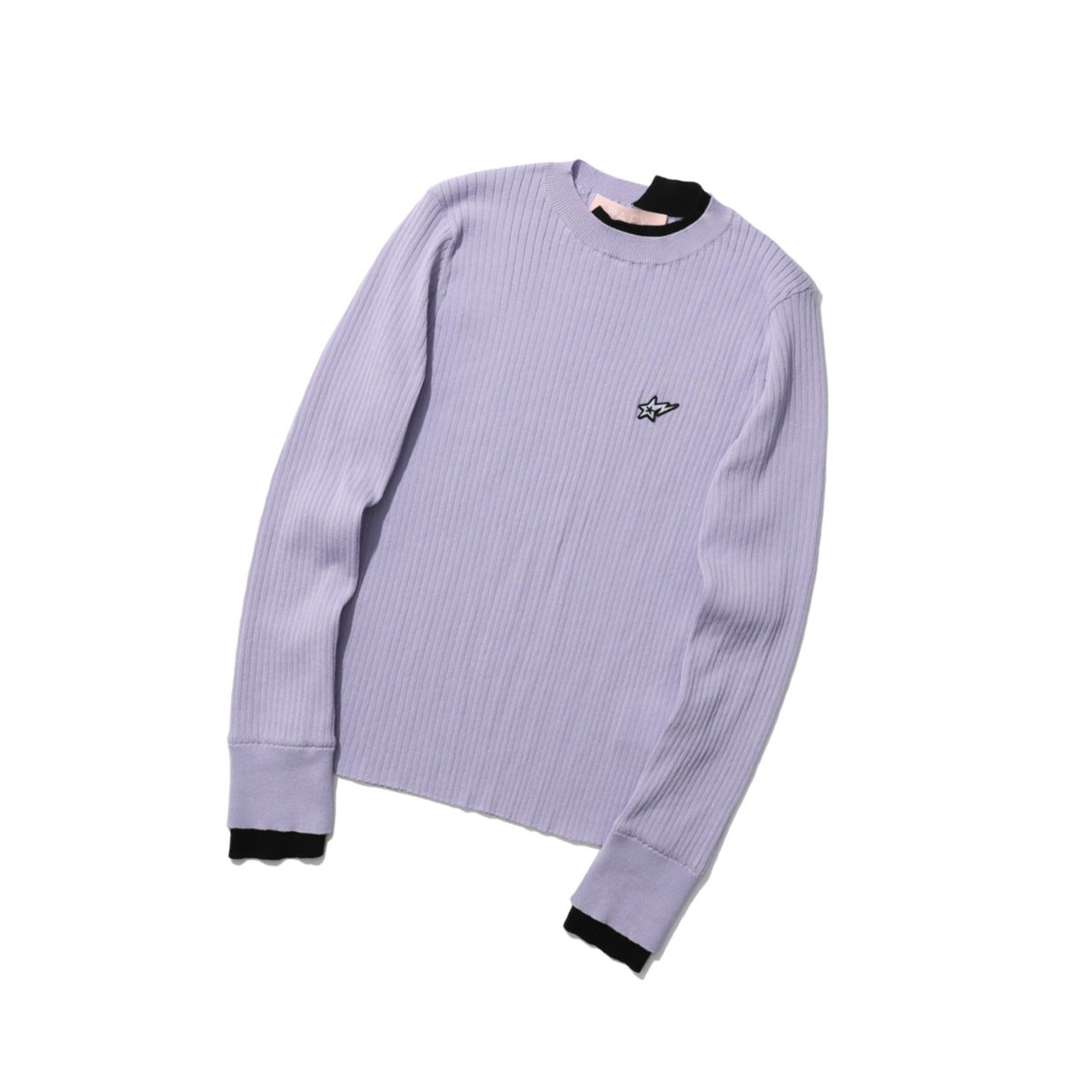 Bluzka Damskie A BATHING APE Bape Contrast Ribbed Swetry Crew Neck Knitwear Lilac | DEKJ-48957