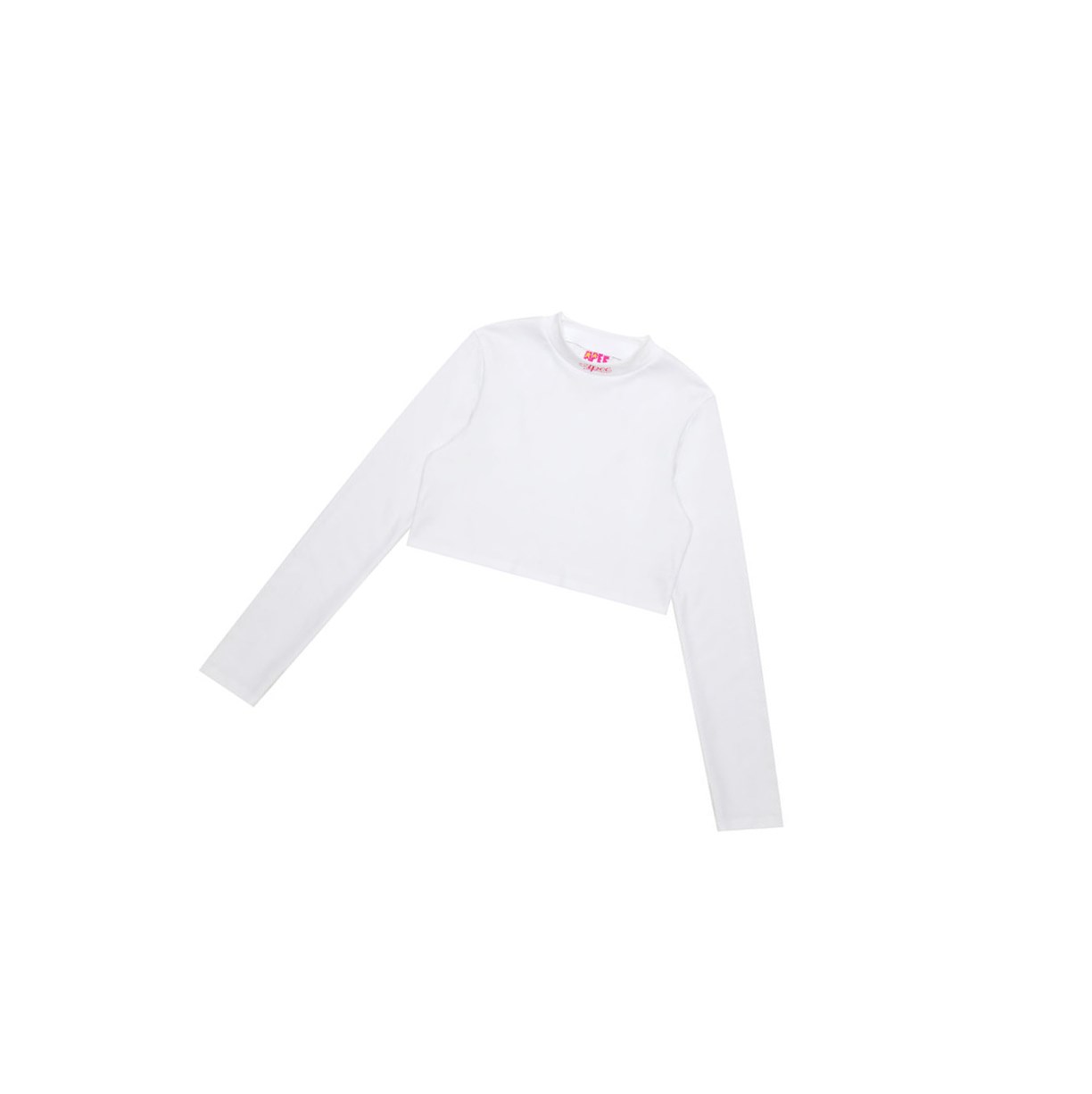 Bluzka Damskie A BATHING APE Bape Cropped Turtle Neck Top Long Sleeve Białe | IGHD-06215