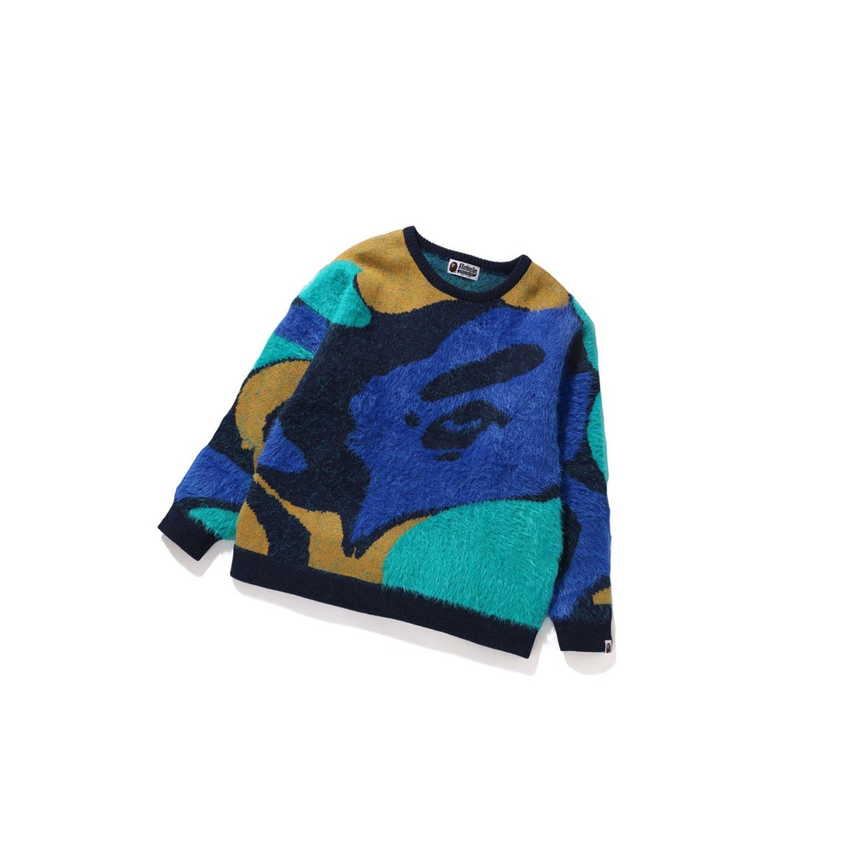 Bluzy Damskie A BATHING APE Bape Marble Camo Oversized Knit Caise | IZYT-95821