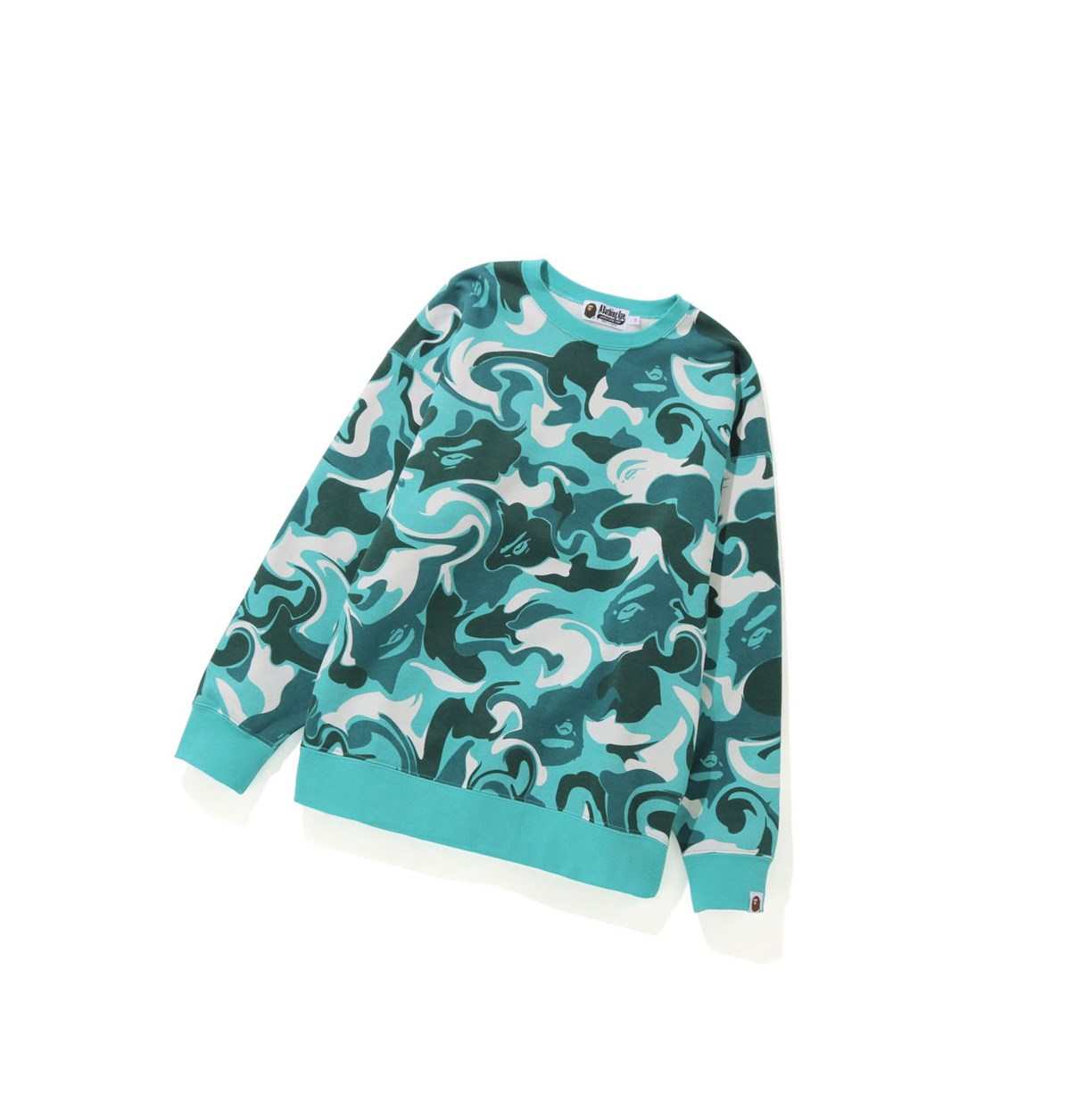 Bluzy Damskie A BATHING APE Bape Marble Camo Oversized Crewneck Mięta | ODJC-23069