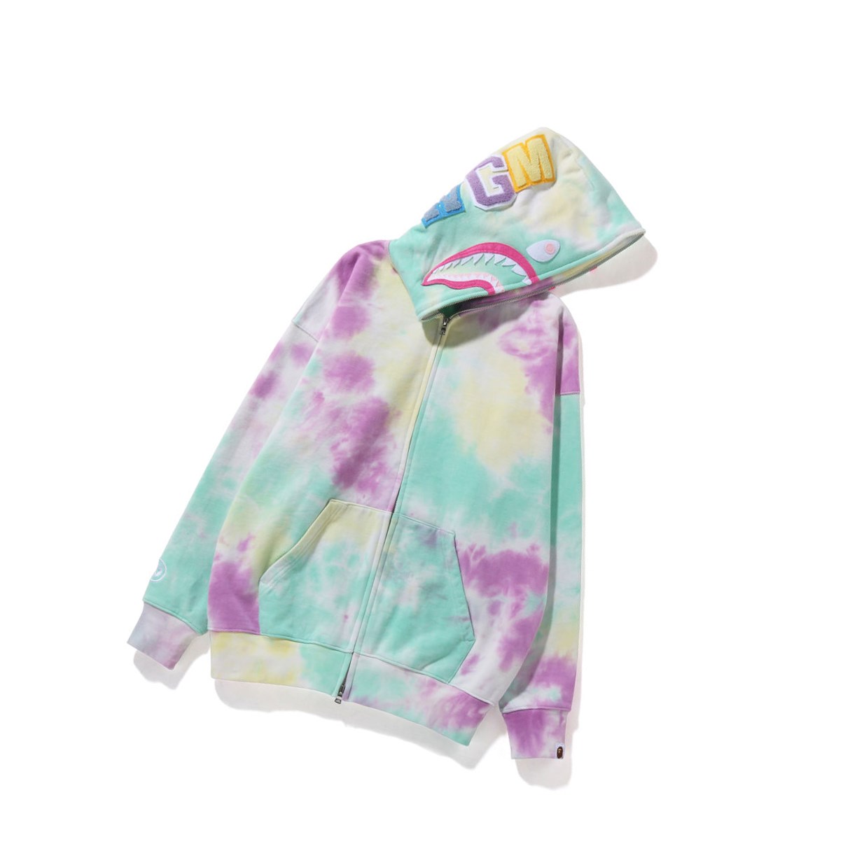 Bluzy Z Kapturem Damskie A BATHING APE Bape Tie-dye Shark Oversized Full Zip Throughs Caise | HPSU-65849