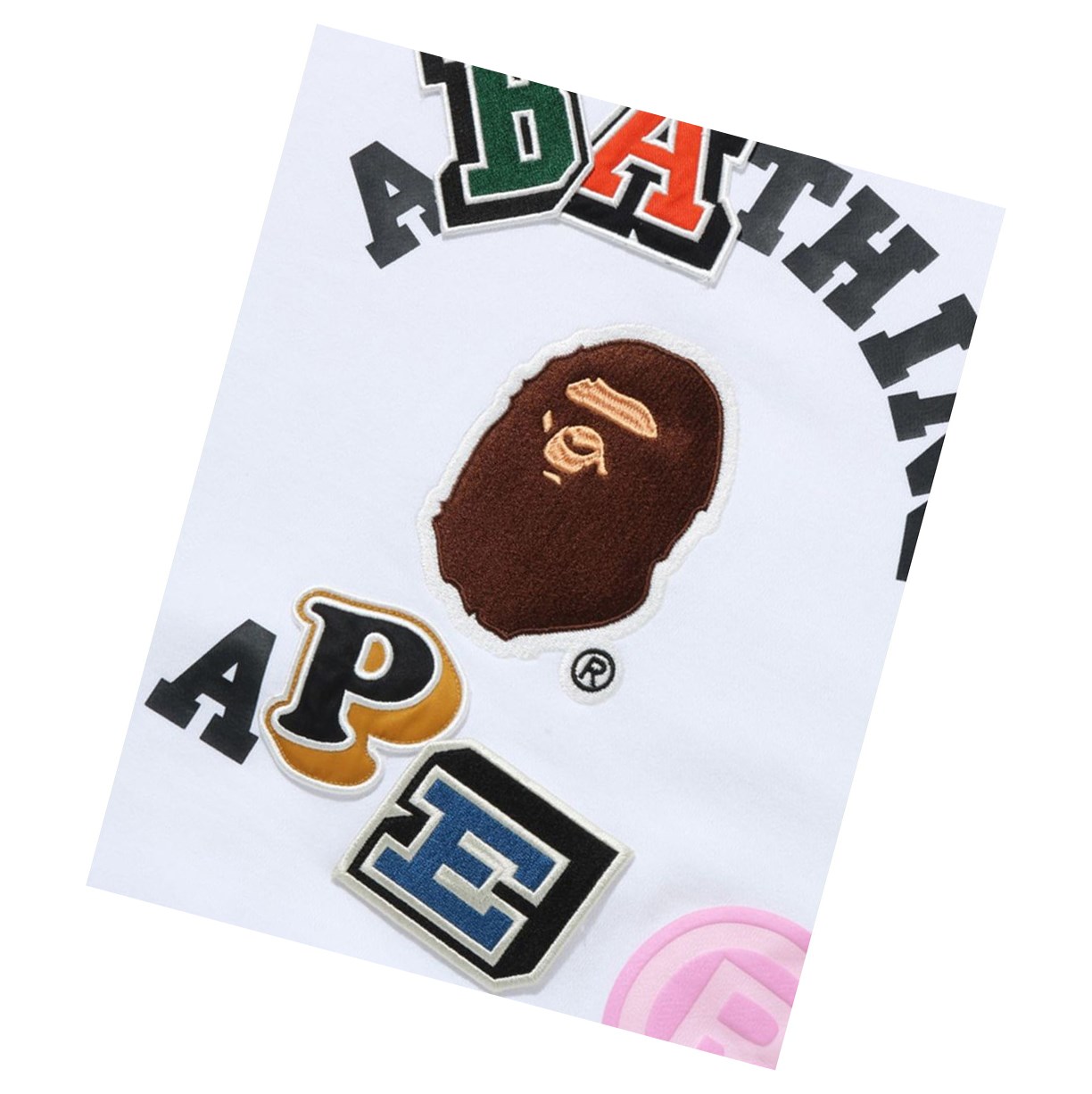 Bluzy Z Kapturem Damskie A BATHING APE Bape Multi Fonts College Oversized Białe | JILD-62951