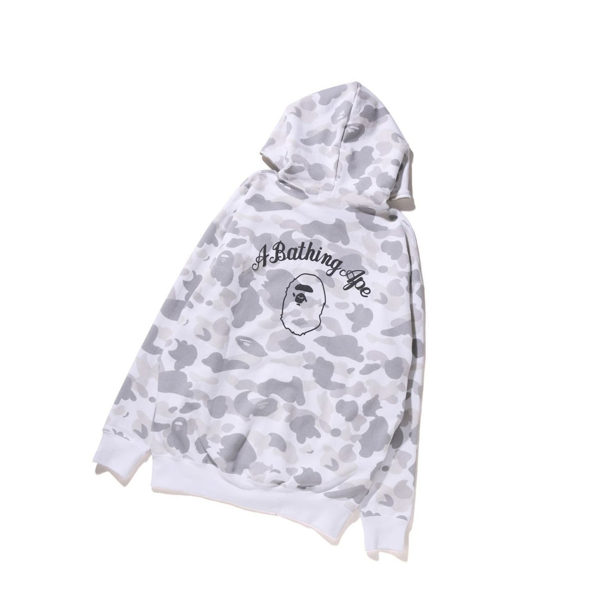 Bluzy Z Kapturem Damskie A BATHING APE Bape A Bathing Ape Color Camo Oversized Full Zip Throughs Białe | NIGO-07692