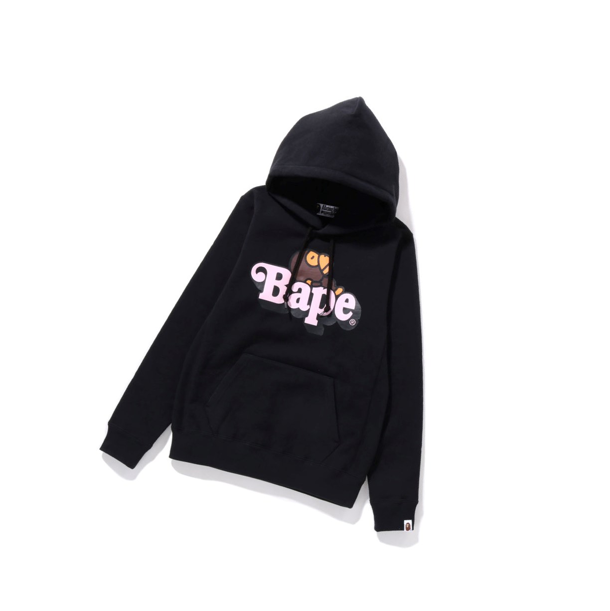 Bluzy Z Kapturem Damskie A BATHING APE Bape Milo On Bape Pullover Czarne | STVB-10435