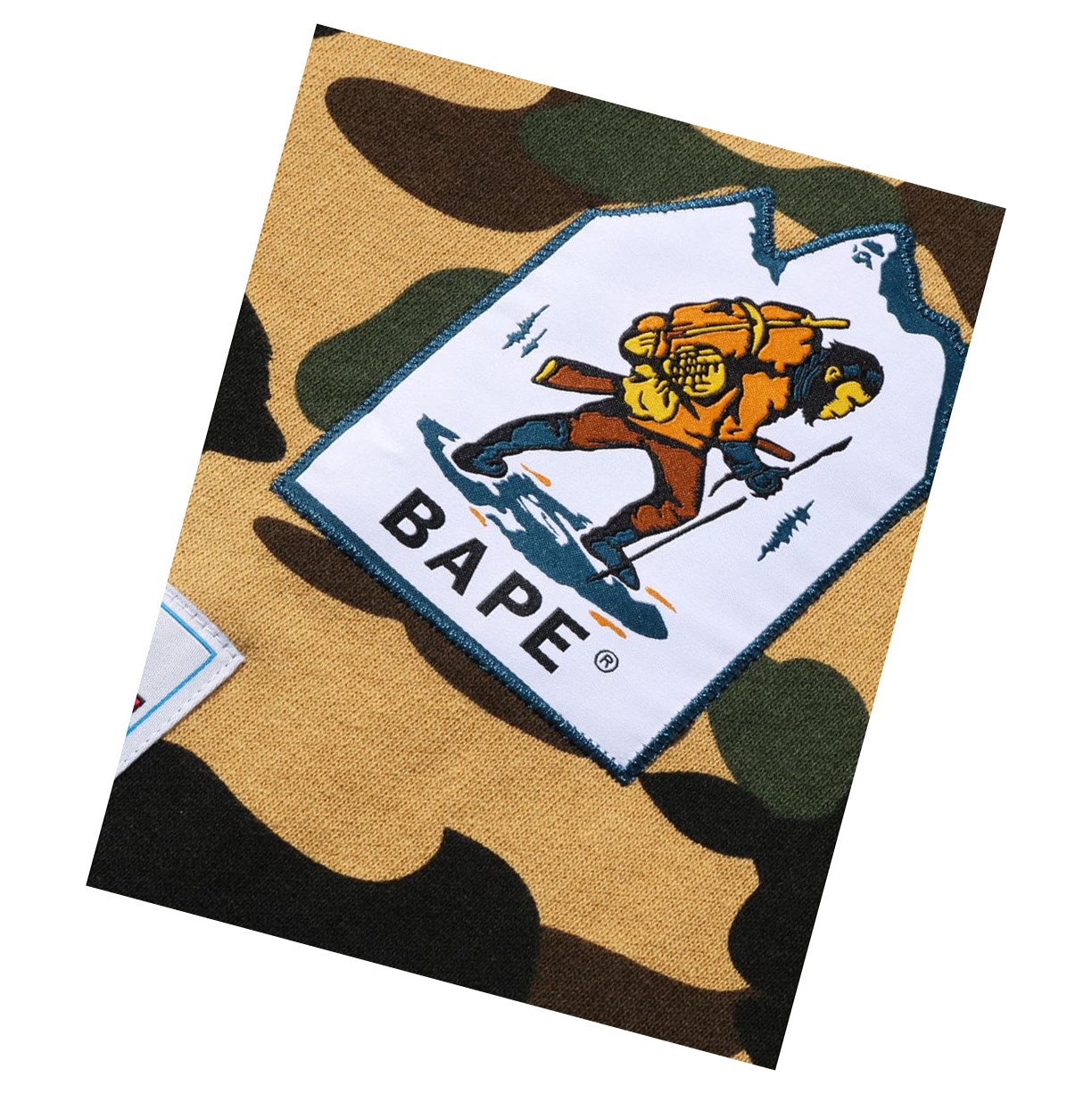 Bluzy Z Kapturem Damskie A BATHING APE Bape Multi Label 1st Camo Oversized Żółte | SVHT-36128