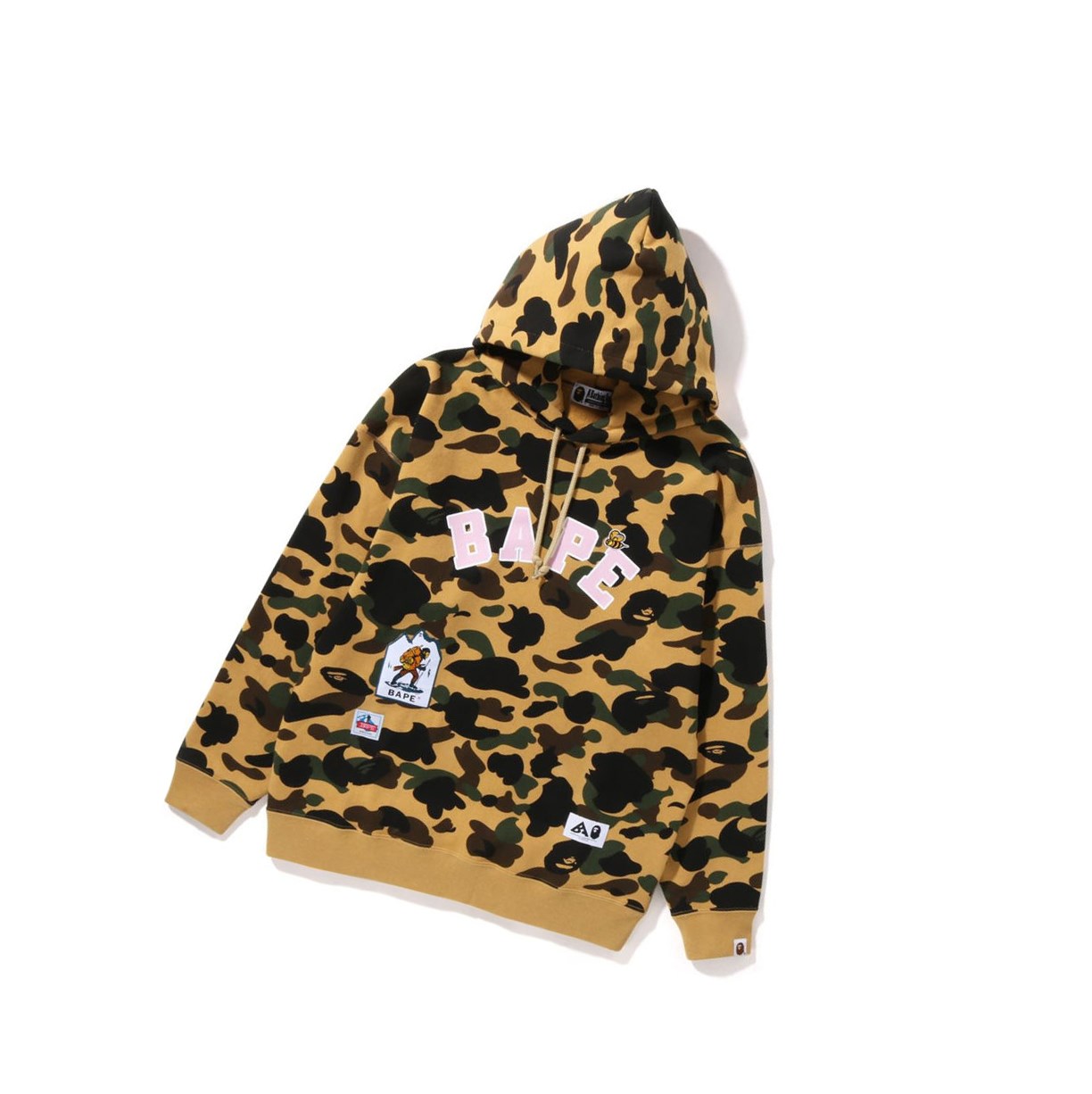 Bluzy Z Kapturem Damskie A BATHING APE Bape Multi Label 1st Camo Oversized Żółte | SVHT-36128