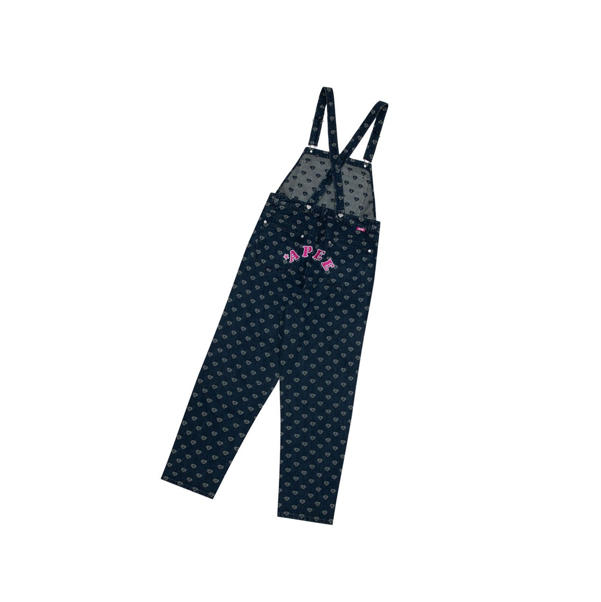 Jumpsuits Damskie A BATHING APE Bape Patterned Denim Dungaree Jumpsuits Denim | ICSP-69184