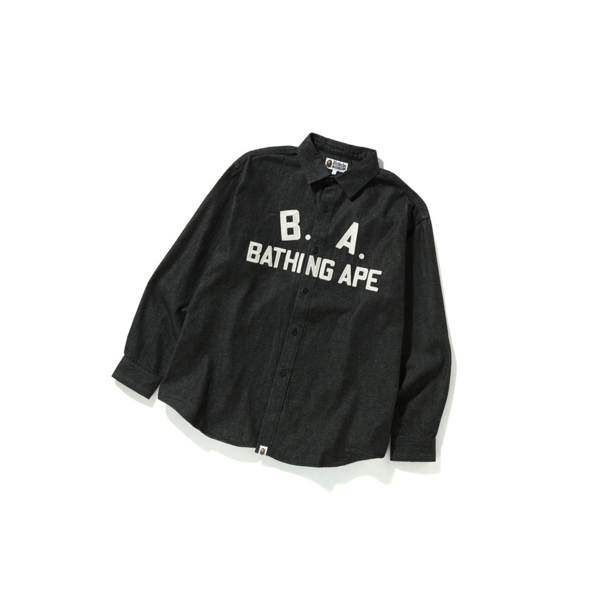 Koszule Męskie A BATHING APE Bape B.A Loose Fit Denim Long Sleeve Czarne | ANCV-60382