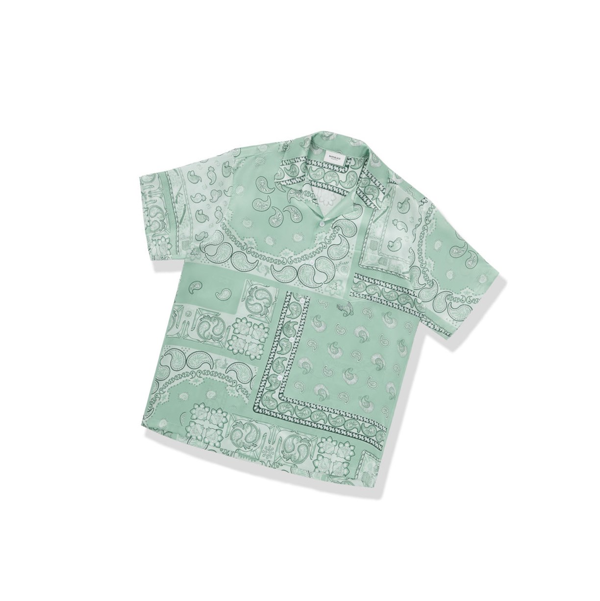 Koszule Męskie A BATHING APE Bape Paisley Print Krótkie Sleeve Głęboka Zielone | BOED-10345