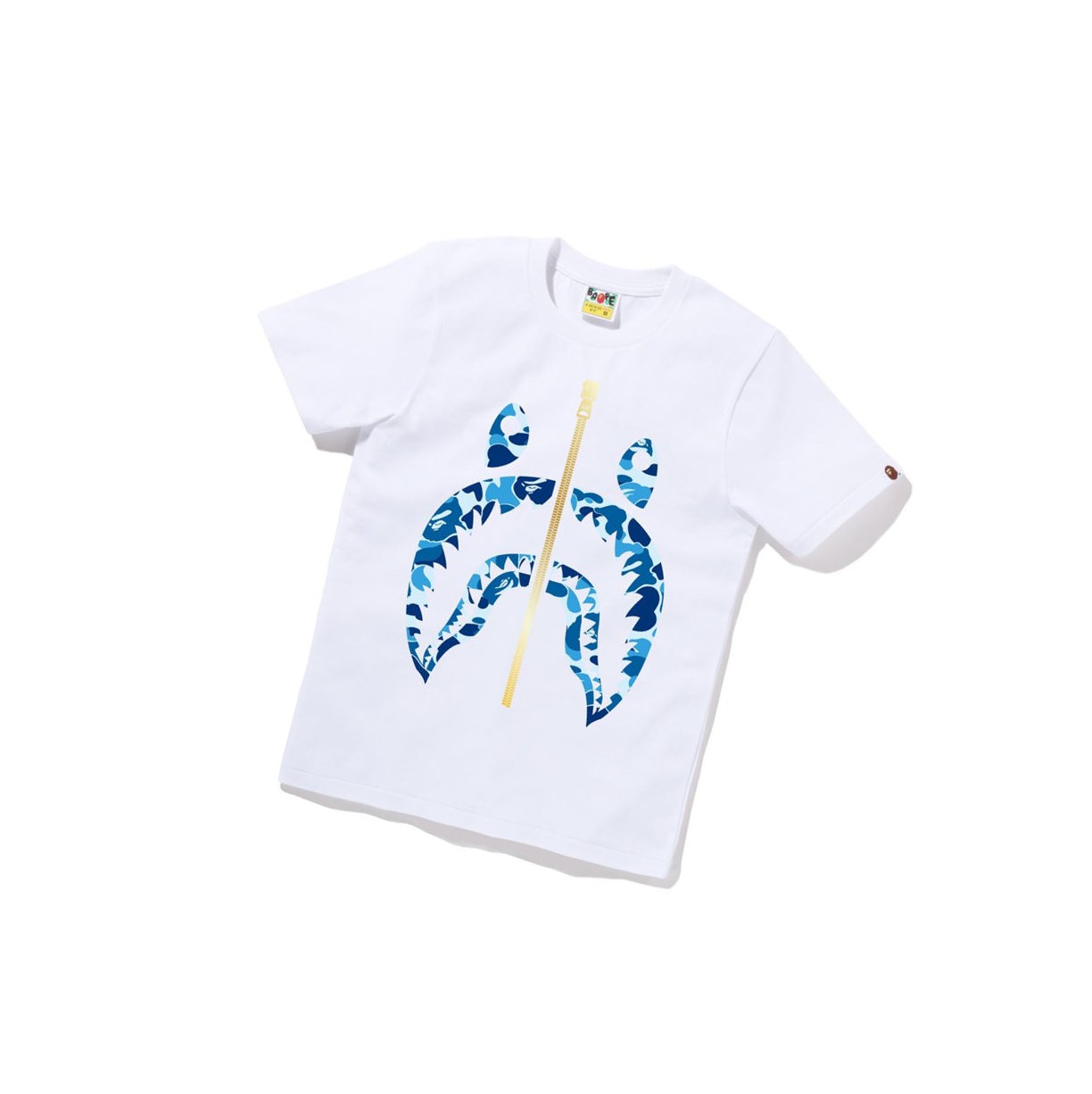 Koszulki Damskie A BATHING APE Bape Abc Camo Shark Tee Krótkie Sleeve Białe | GYLD-93648