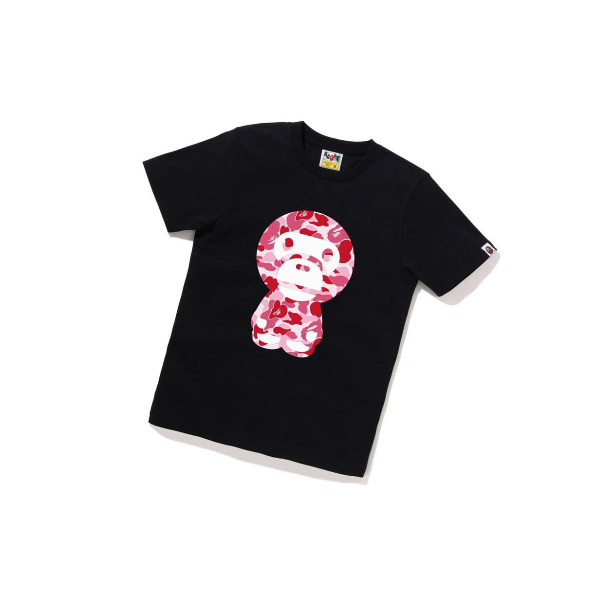 Koszulki Damskie A BATHING APE Bape Abc Camo Big Baby Milo Tee Krótkie Sleeve Czarne | OFPC-93465