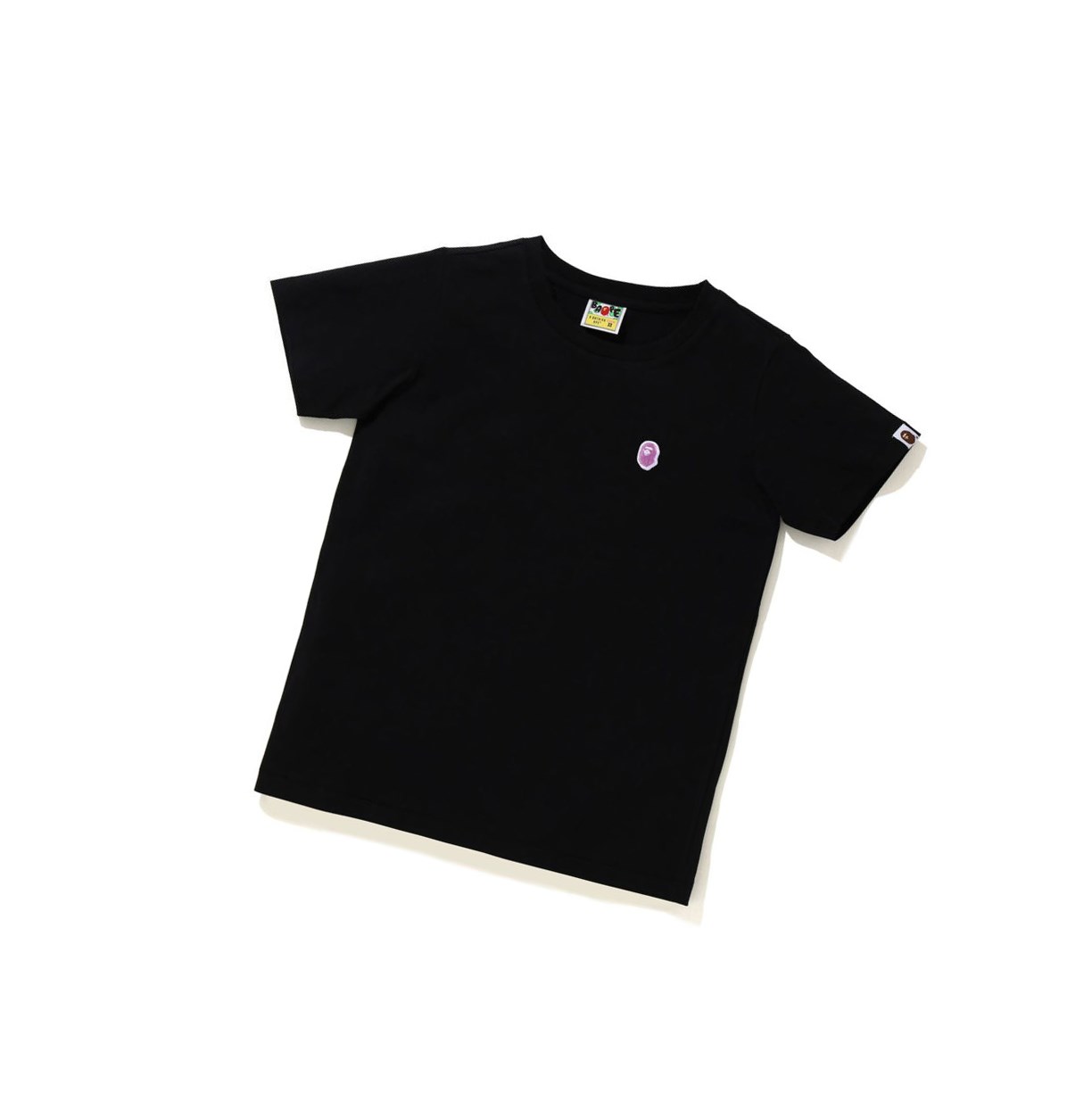 Koszulki Damskie A BATHING APE Bape Ape Head One Point Tee Krótkie Sleeve Czarne | LFPO-67203