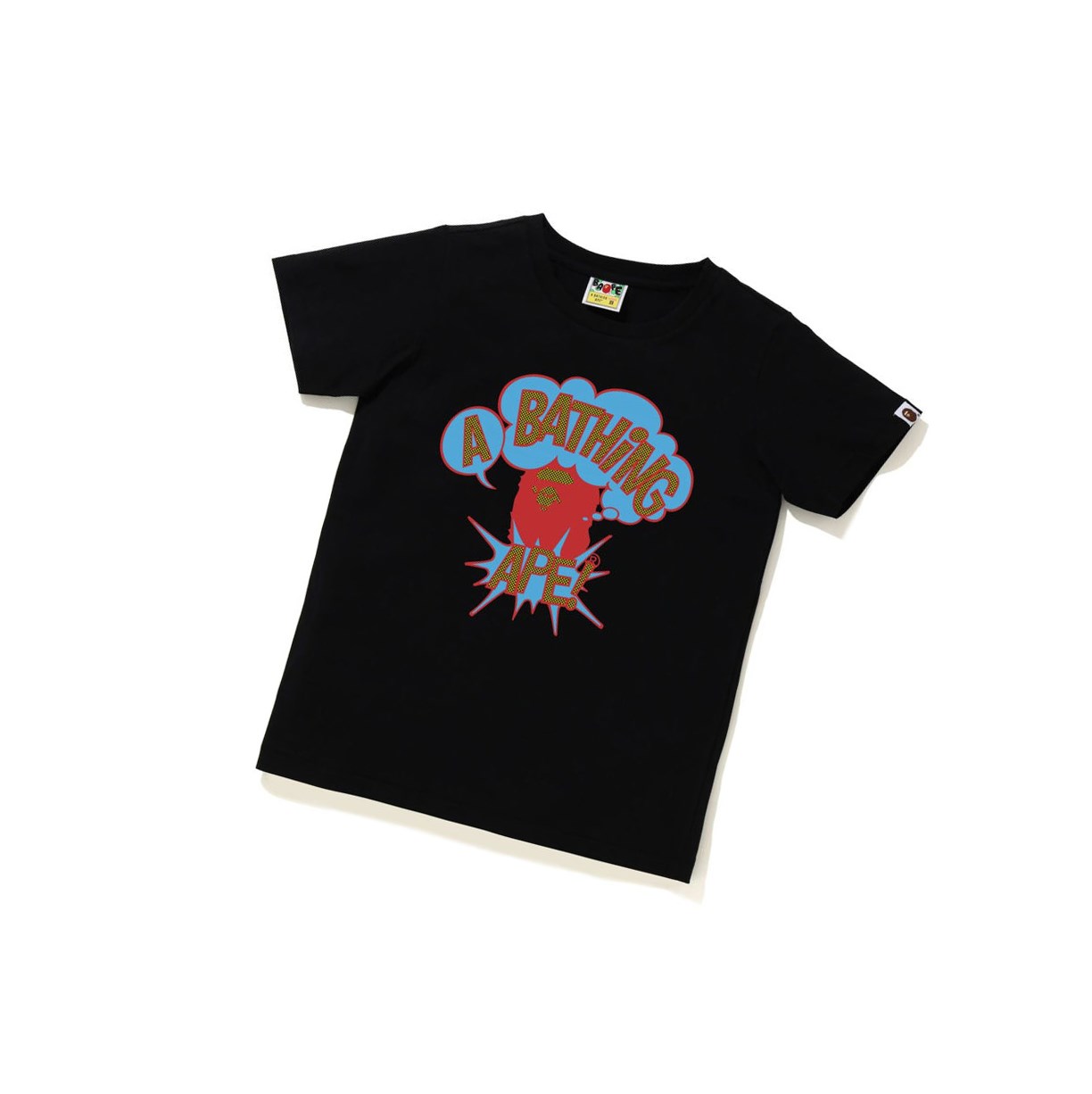 Koszulki Damskie A BATHING APE Bape Cartoon College Tee Krótkie Sleeve Czarne | CKLD-42138