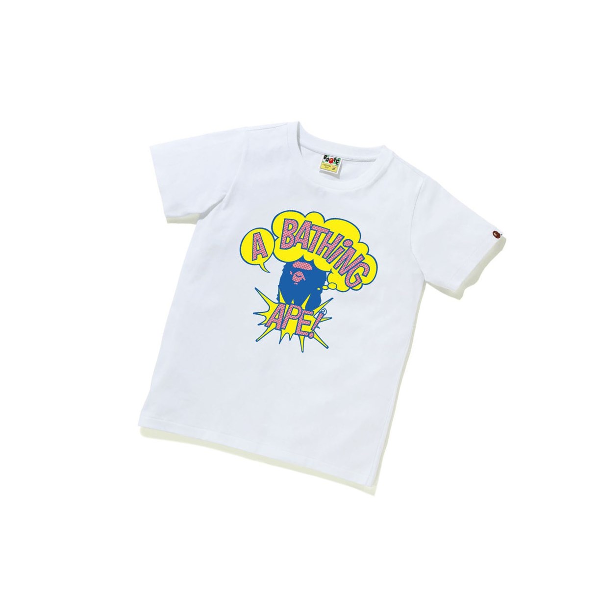 Koszulki Damskie A BATHING APE Bape Cartoon College Tee Krótkie Sleeve Białe | NCSW-14302