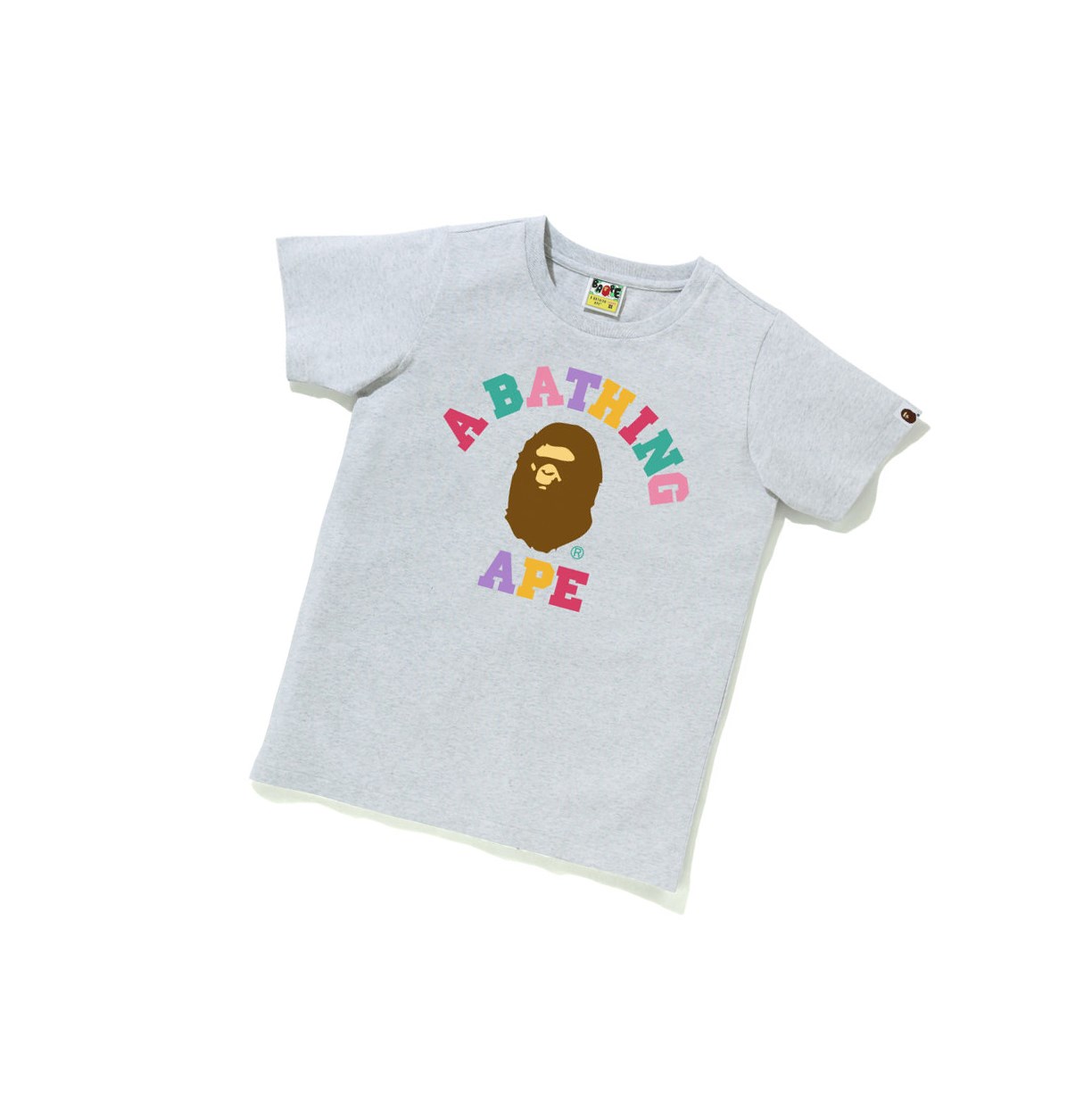 Koszulki Damskie A BATHING APE Bape Colors College Tee Krótkie Sleeve Szare | TBNY-25917