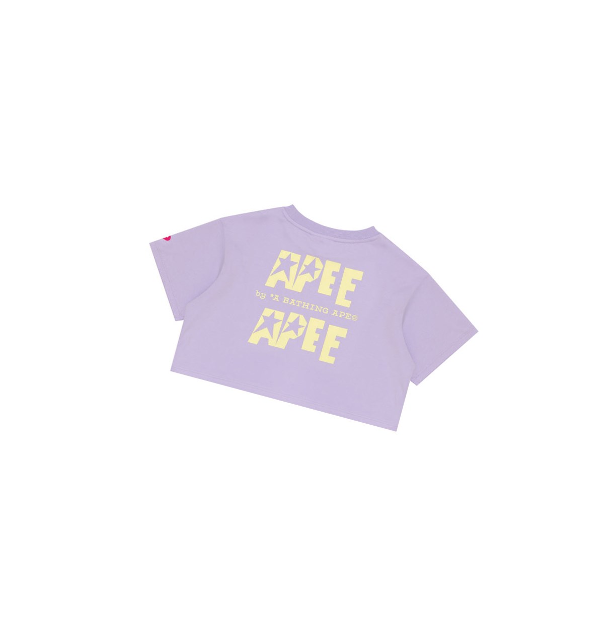 Koszulki Damskie A BATHING APE Bape Double Logo Cropped Tee Krótkie Sleeve Pastel Lilac | PKZO-03768